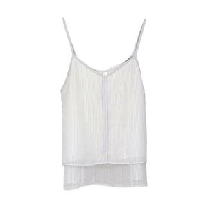 Eloise Gray & White Stripe Layered Lightweight Tank Top Women's Size Small